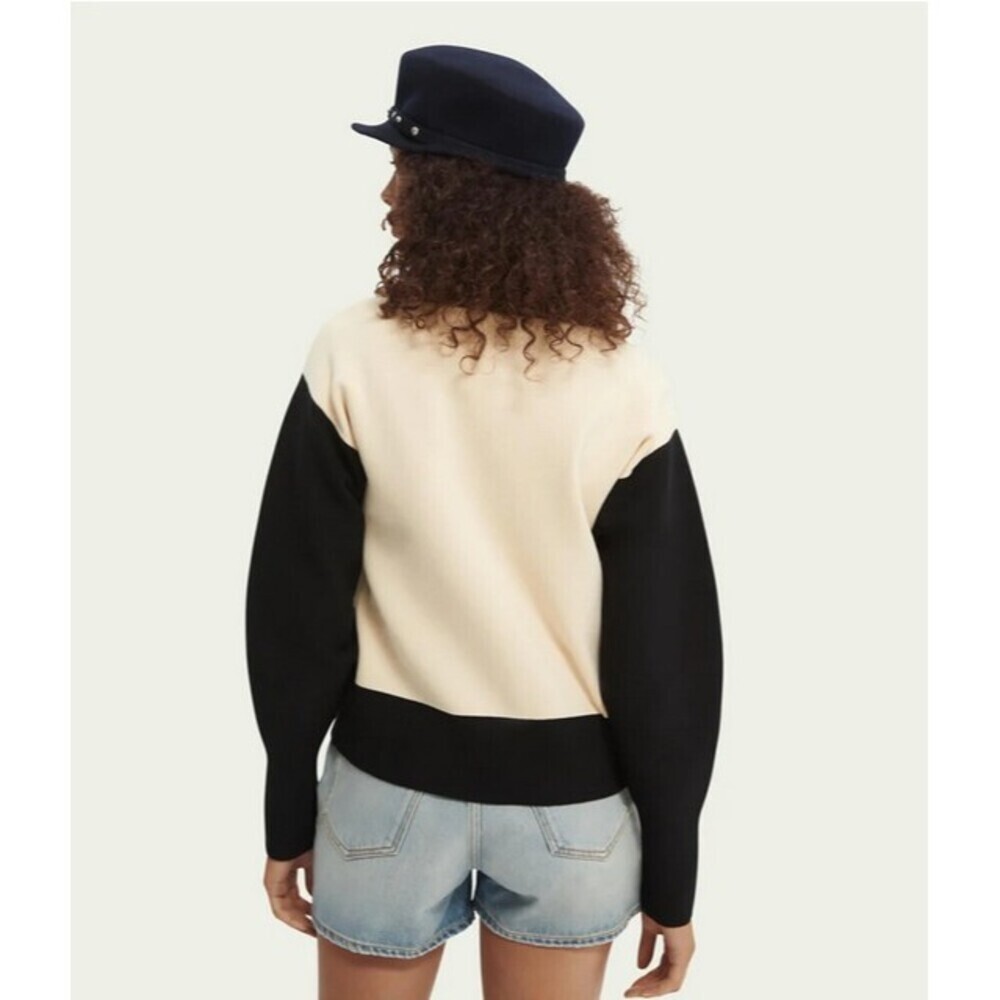 Anthropologie Colorblock Snap-Front Long Sleeve Sweater Cardigan Jacket (NWT) - Picture 7 of 13